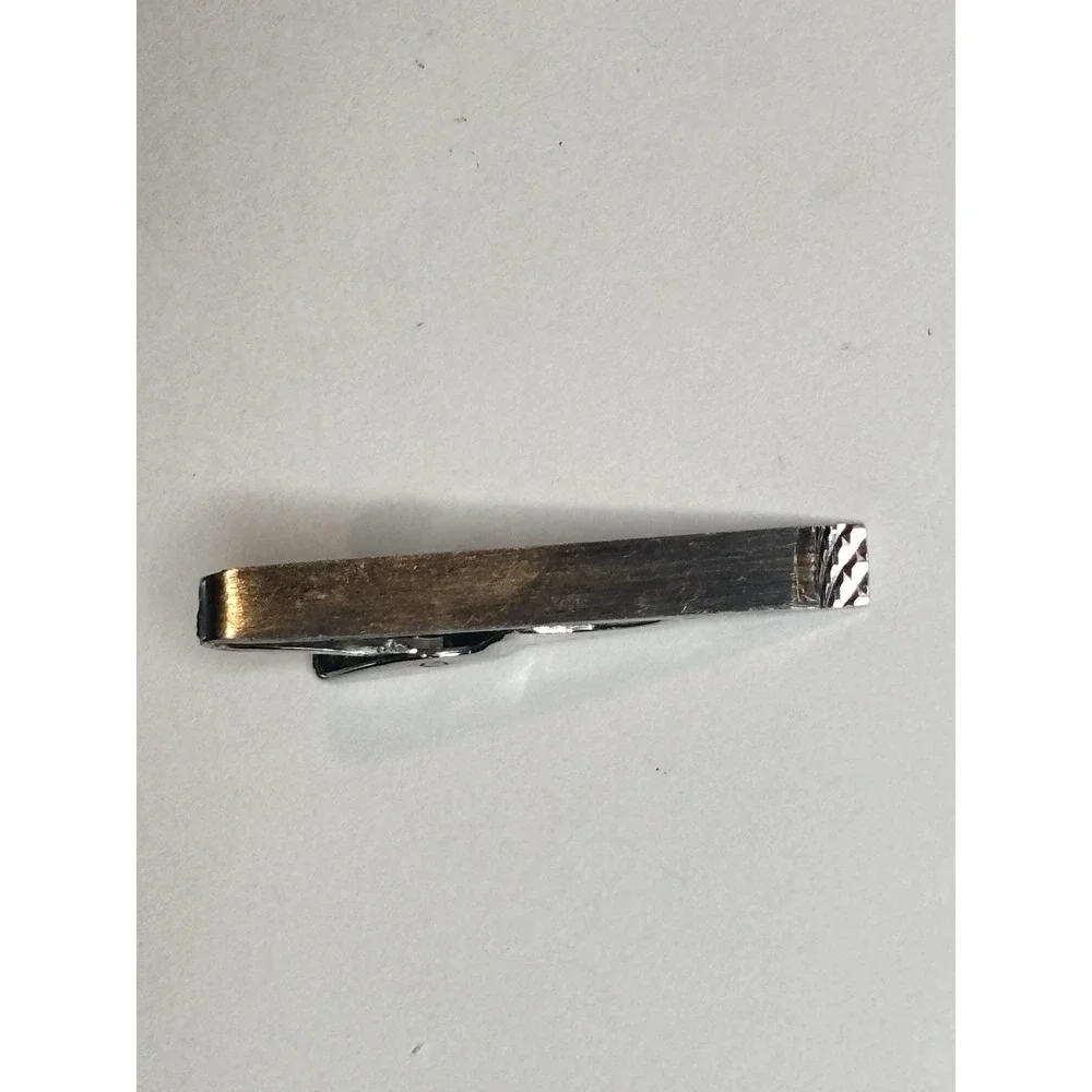 Vintage La Mode Sterling Silver Tie Clip Mid Century Minimalist Men's Signed